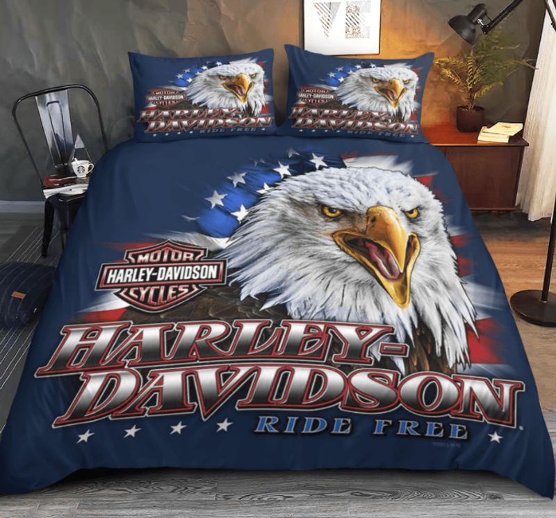 Harley Davidson Bedding Set Cover Design 3D NABL286 GladysClothing