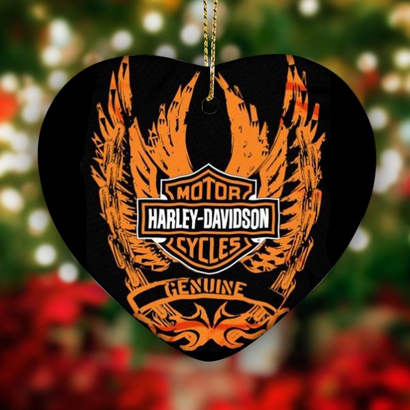 Harley Davidson Motorcycle Ceramic Heart Ornament NABE358