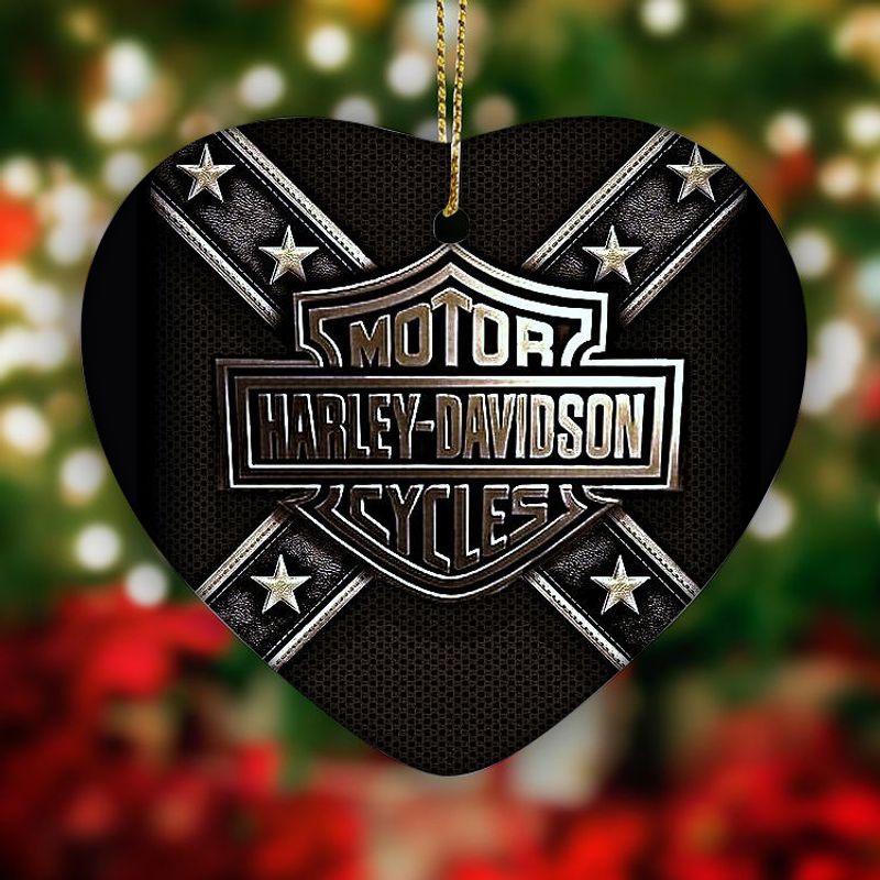 Harley Davidson Motorcycle Ceramic Heart Ornament NABE365
