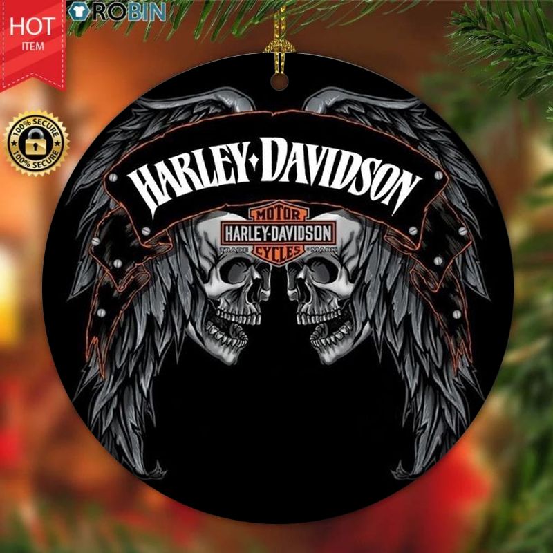 Harley Davidson Motorcycle Ceramic Round Ornament NABE294