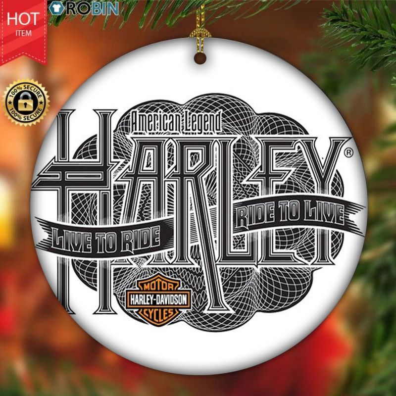 Harley Davidson Motorcycle Ceramic Round Ornament NABE301