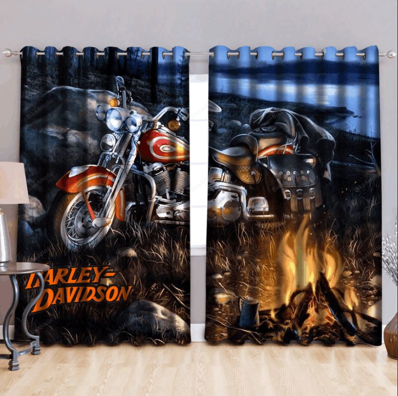 Harley Davidson Curtain Design 3D Full Printed NABB181 GladysClothing