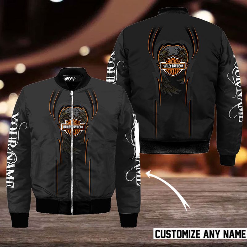 Harley Davidson Custom Name Bomber Jacket Design 3D Full Printed Sizes