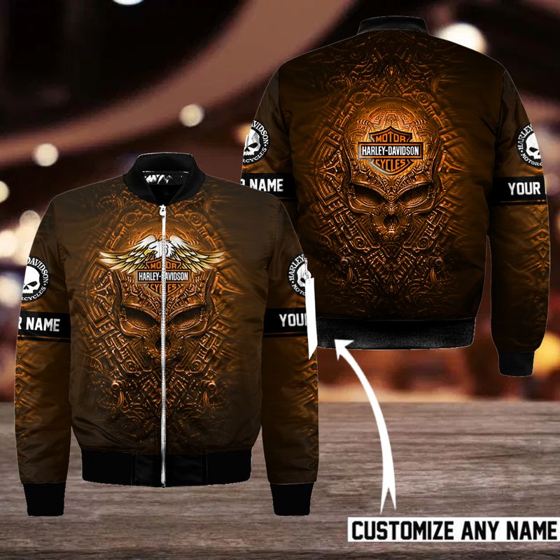 Harley Davidson Custom Name Bomber Jacket Design 3D Full Printed Sizes