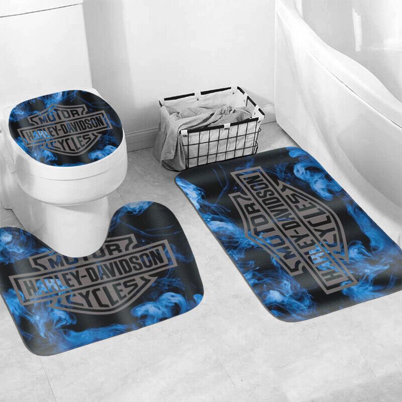 Harley Davidson Motorcycle Bathroom Decor Set NABB30 GladysClothing Print On Demand Store