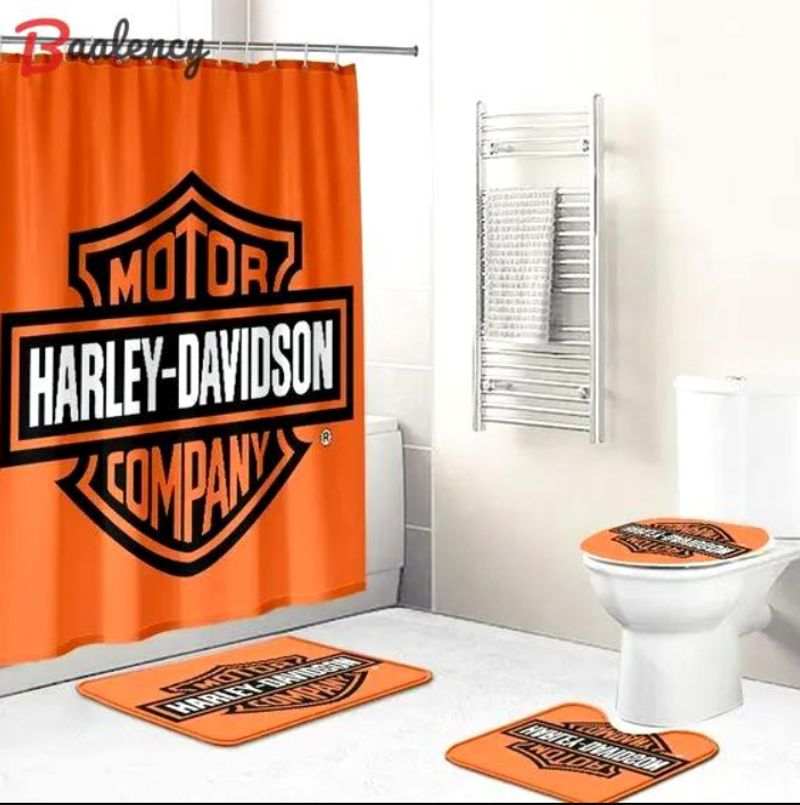 Harley Davidson Motorcycle Bathroom Decor Set NABB362 GladysClothing Print On Demand Store