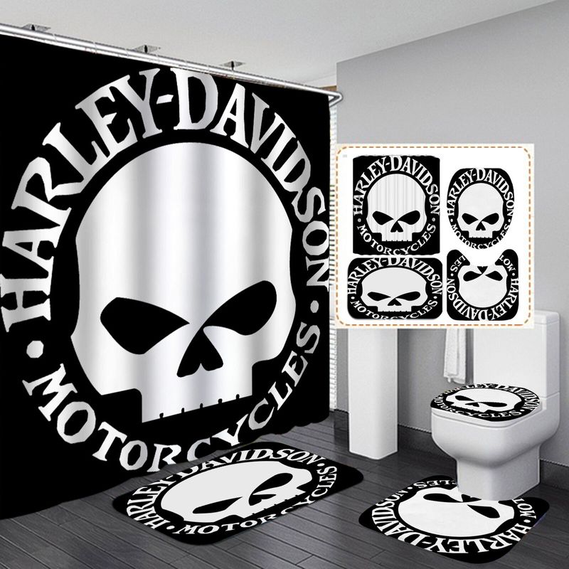 Harley Davidson Motorcycle Bathroom Decor Set NALA87 GladysClothing