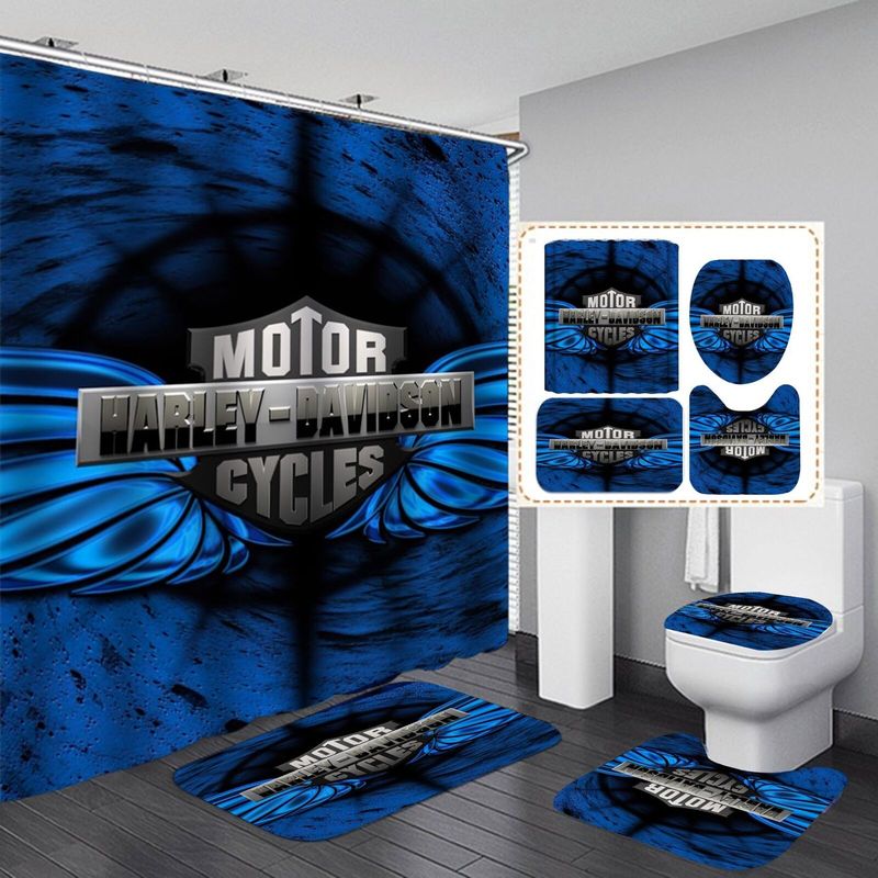 Harley Davidson Motorcycle Bathroom Decor Set NALA89 GladysClothing
