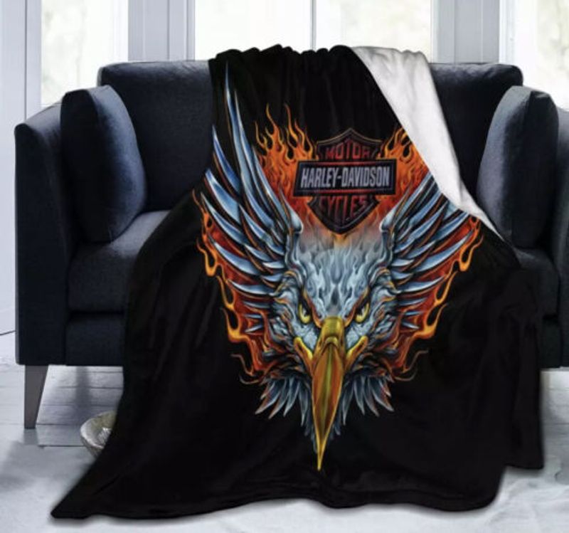 Harley Davidson Motorcycle Blanket NAAR596 gladysclothing