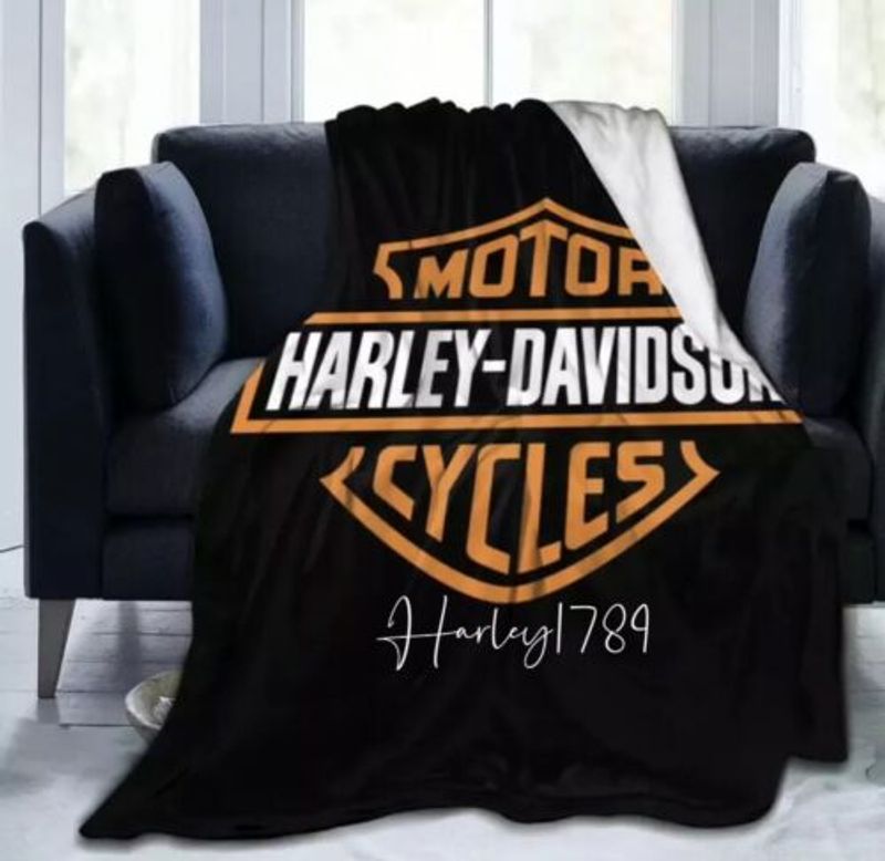 Harley Davidson Motorcycle Blanket NAAR598 GladysClothing Print On