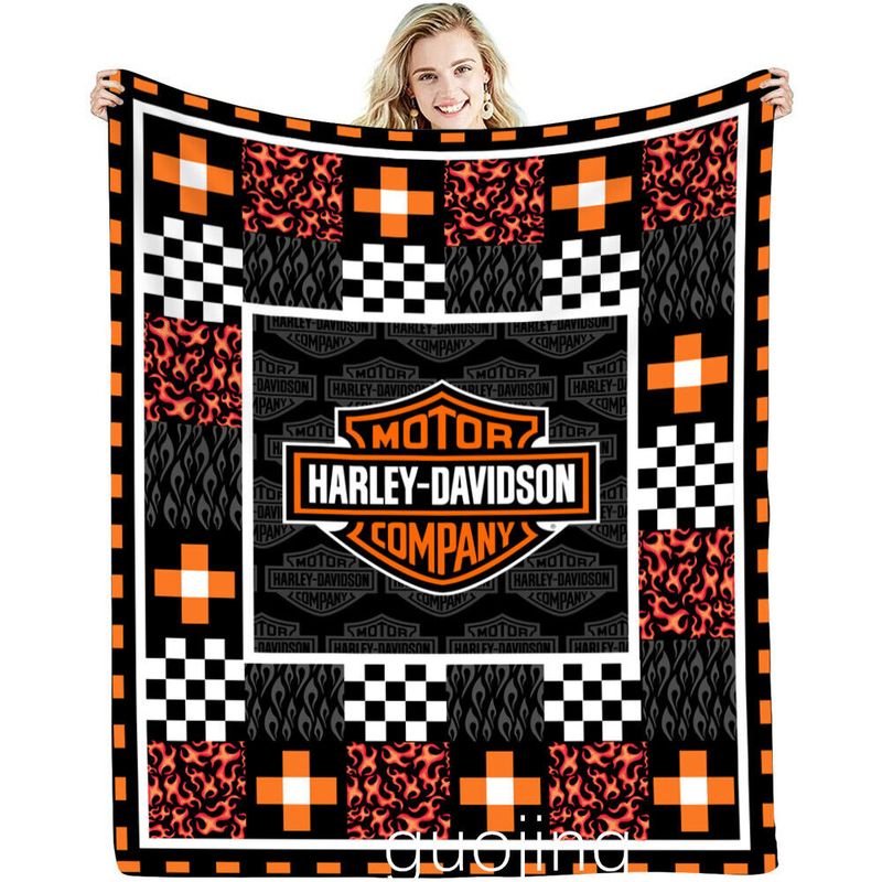 Harley Davidson Motorcycle Blanket NAMA500 GladysClothing Print On
