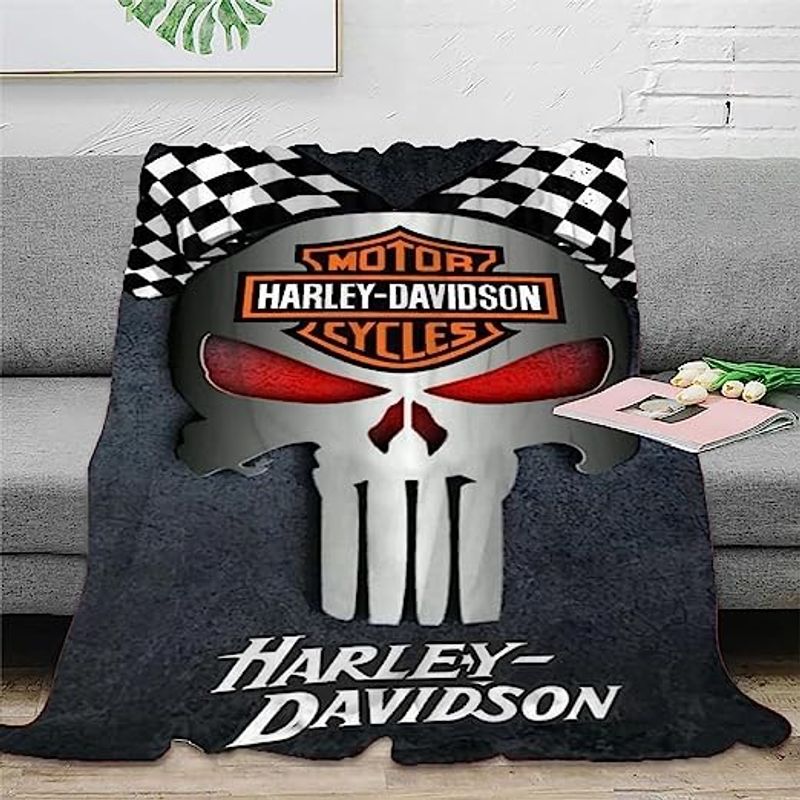 Harley Davidson Motorcycle Blanket NAMA508 GladysClothing Print On