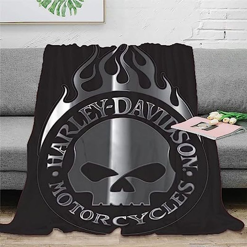 Harley Davidson Motorcycle Blanket NAMA551 GladysClothing Print On