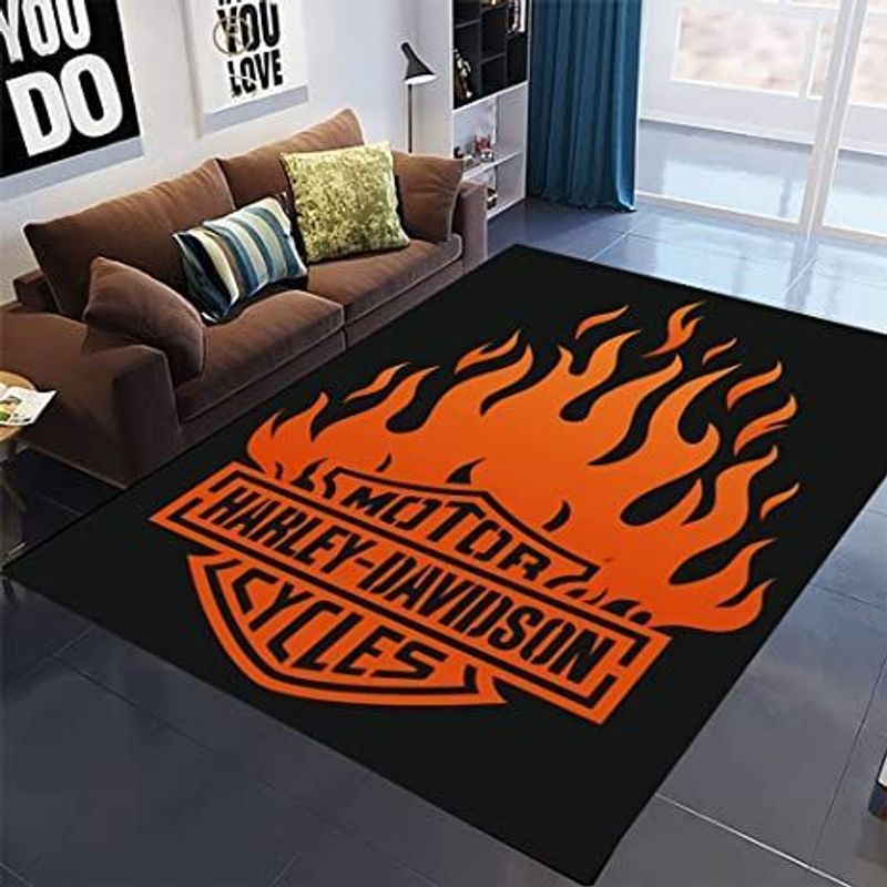 Harley Davidson Motorcycle Rug Home Floor Decor NALA492