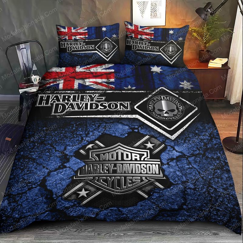 Harley Davidson Skull Bedding Set Cover Design 3D NAAB457
