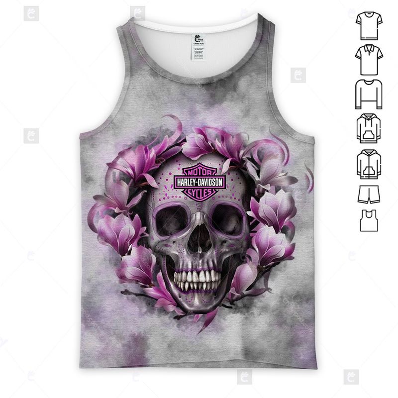 Harley Davidson Tank Top Design 3D Full Printed Sizes S 5XL