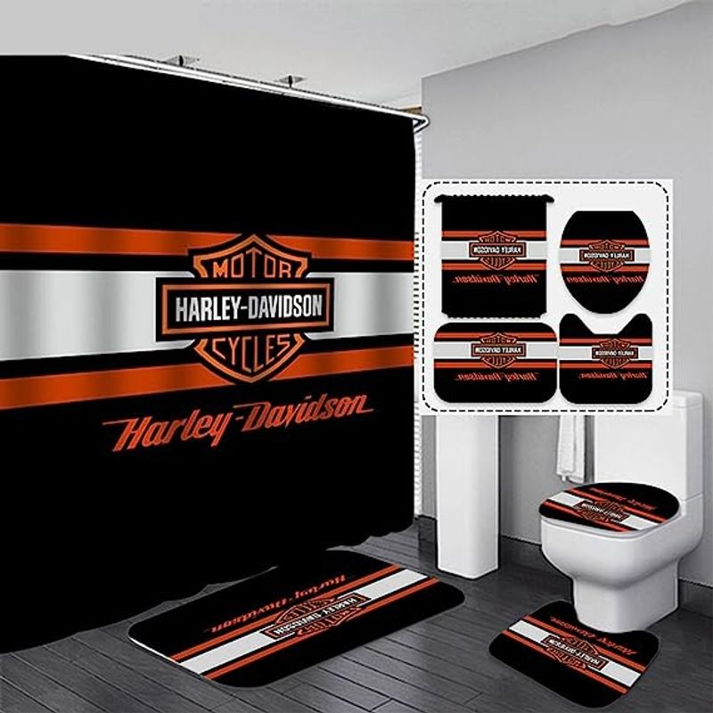 Harley Davidson Motorcycle Bathroom Decor Set NAIA446 GladysClothing