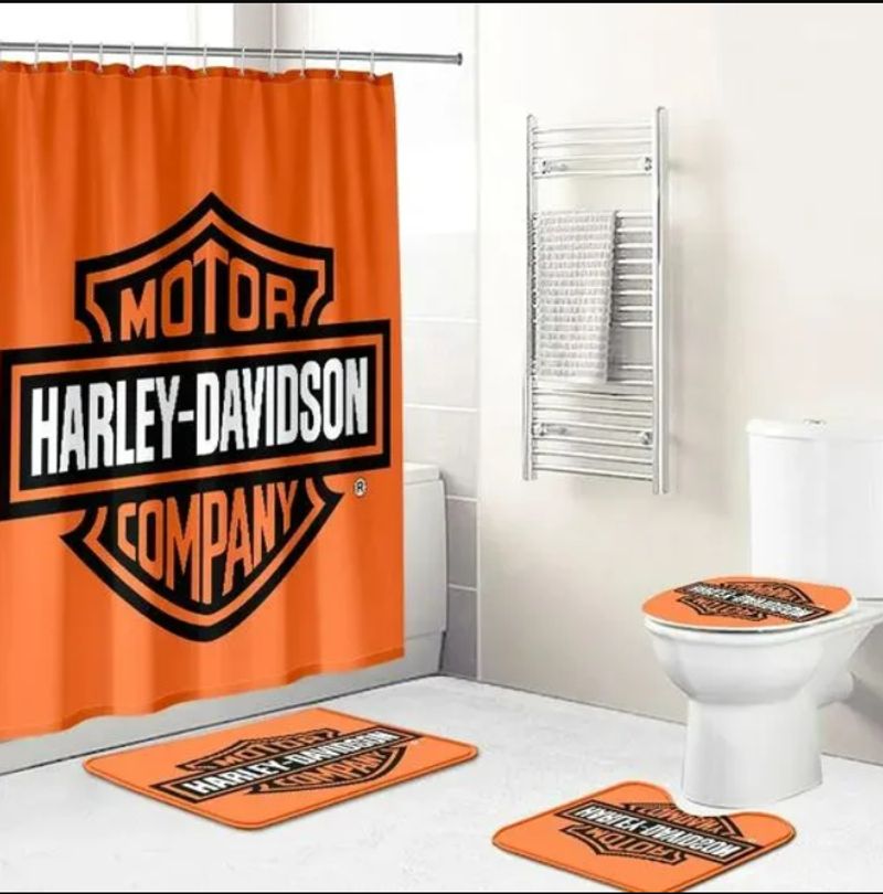 Harley Davidson Motorcycle Bathroom Decor Set NAIA489 GladysClothing