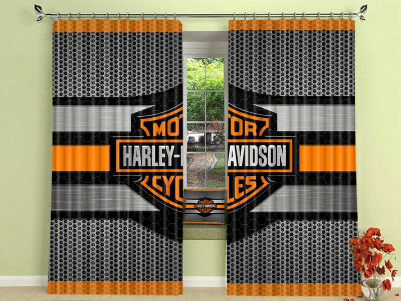 Harley Davidson Curtain Design 3D Full Printed NABK348 GladysClothing