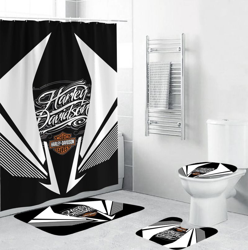 Harley Davidson Motorcycle Bathroom Decor Set NABK324 GladysClothing Print On Demand Store