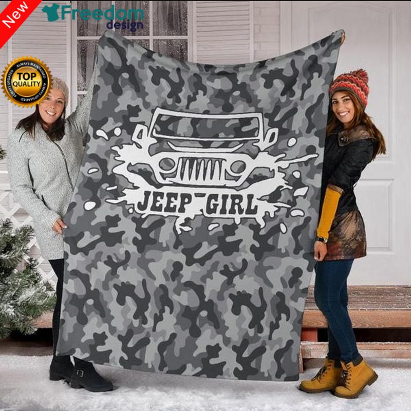 Jeep Girl Camo Blanket NABG107 GladysClothing Print On Demand Store
