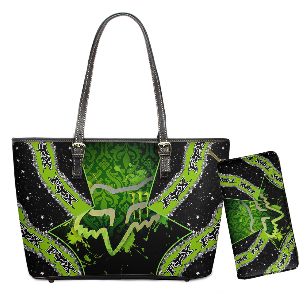 Fox Racing Leather Tote Bag and Wallet VD11