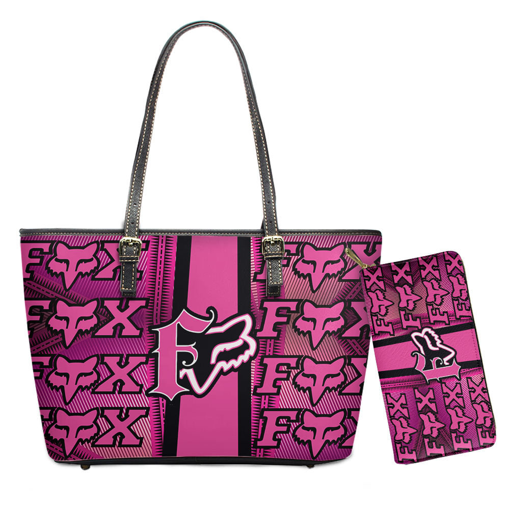 Fox Racing Leather Tote Bag and Wallet VD13