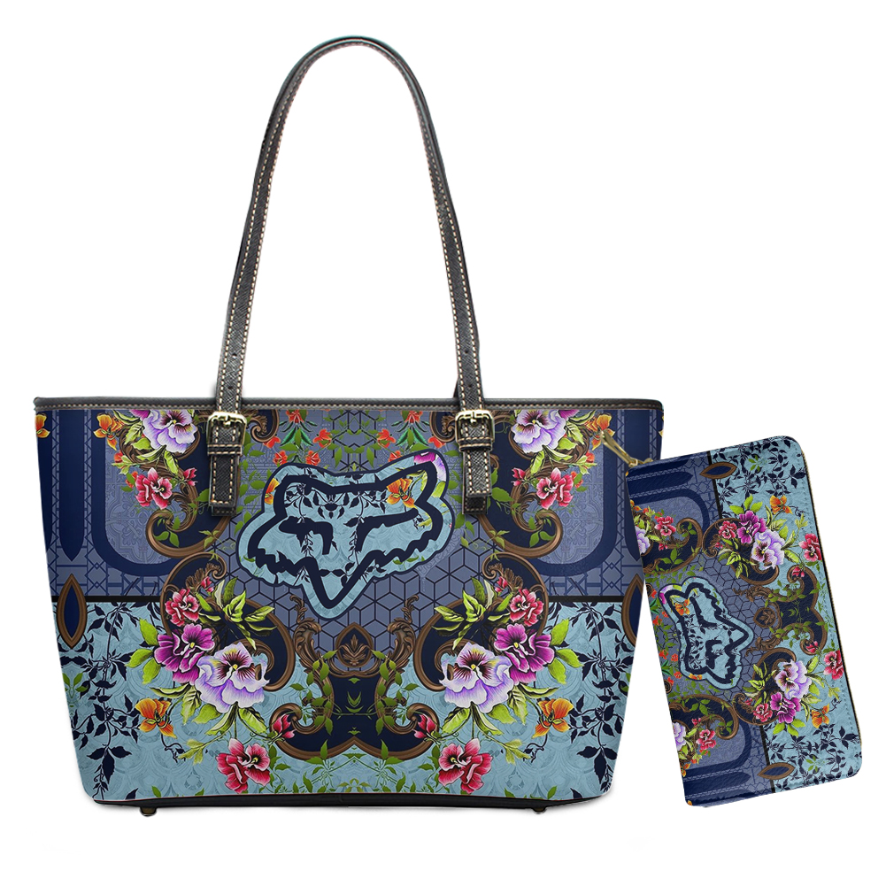 Fox Racing Leather Tote Bag and Wallet VD16