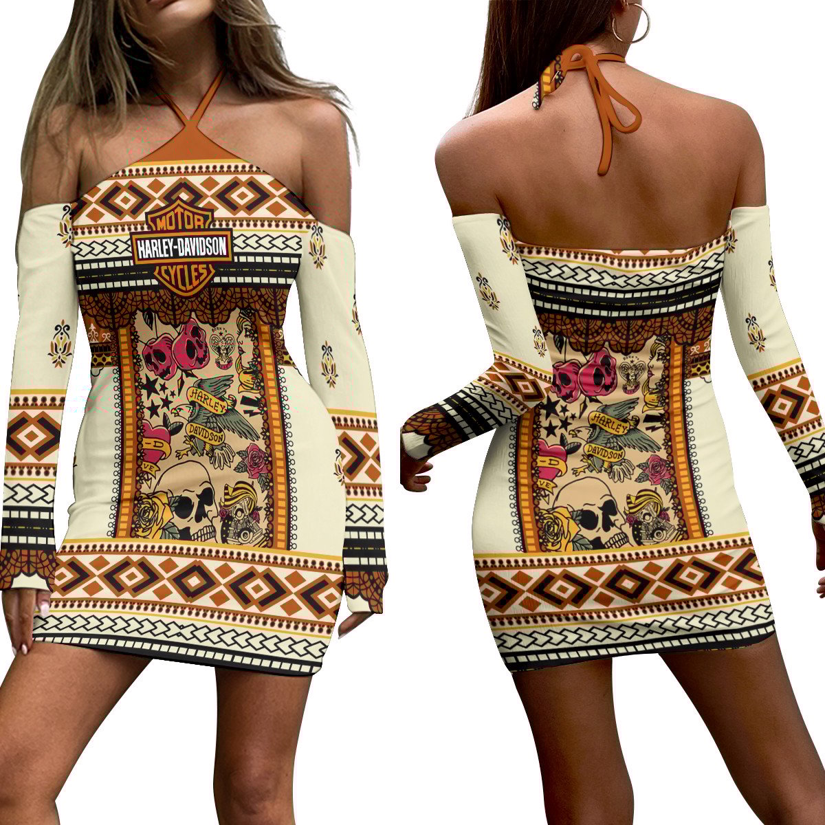 Harley Davidson Women's Halter Lace-up Dress 55