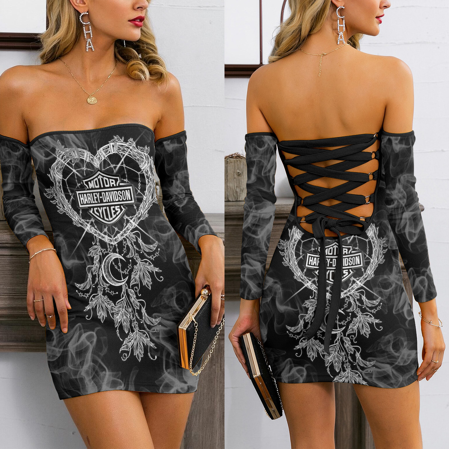 HD Lace Up Body Dress 02