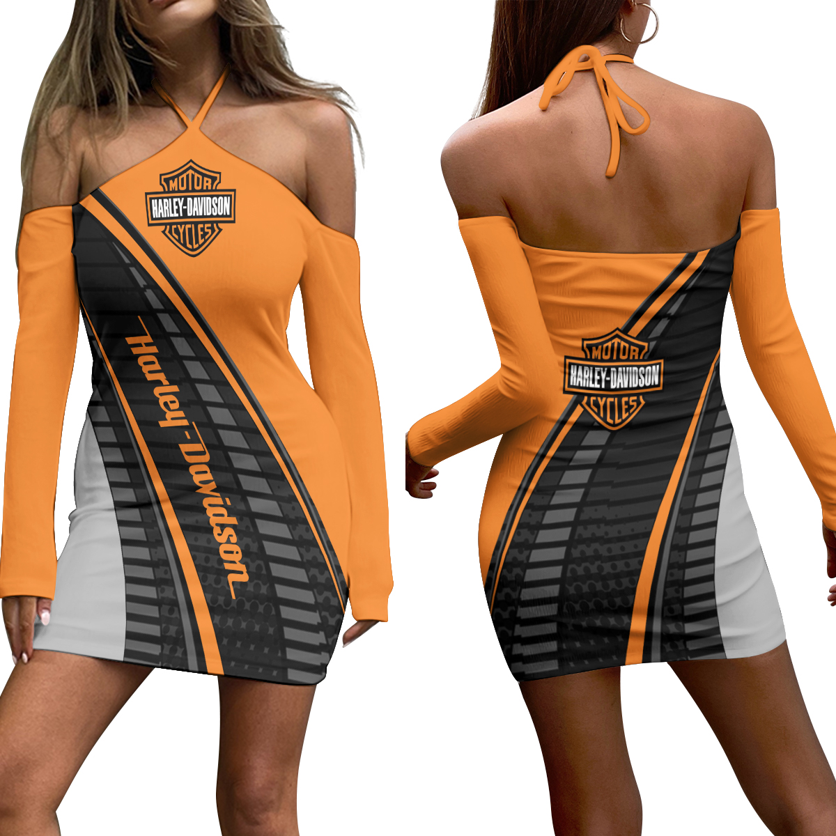 HD Women's Halter Lace-up Dress 02