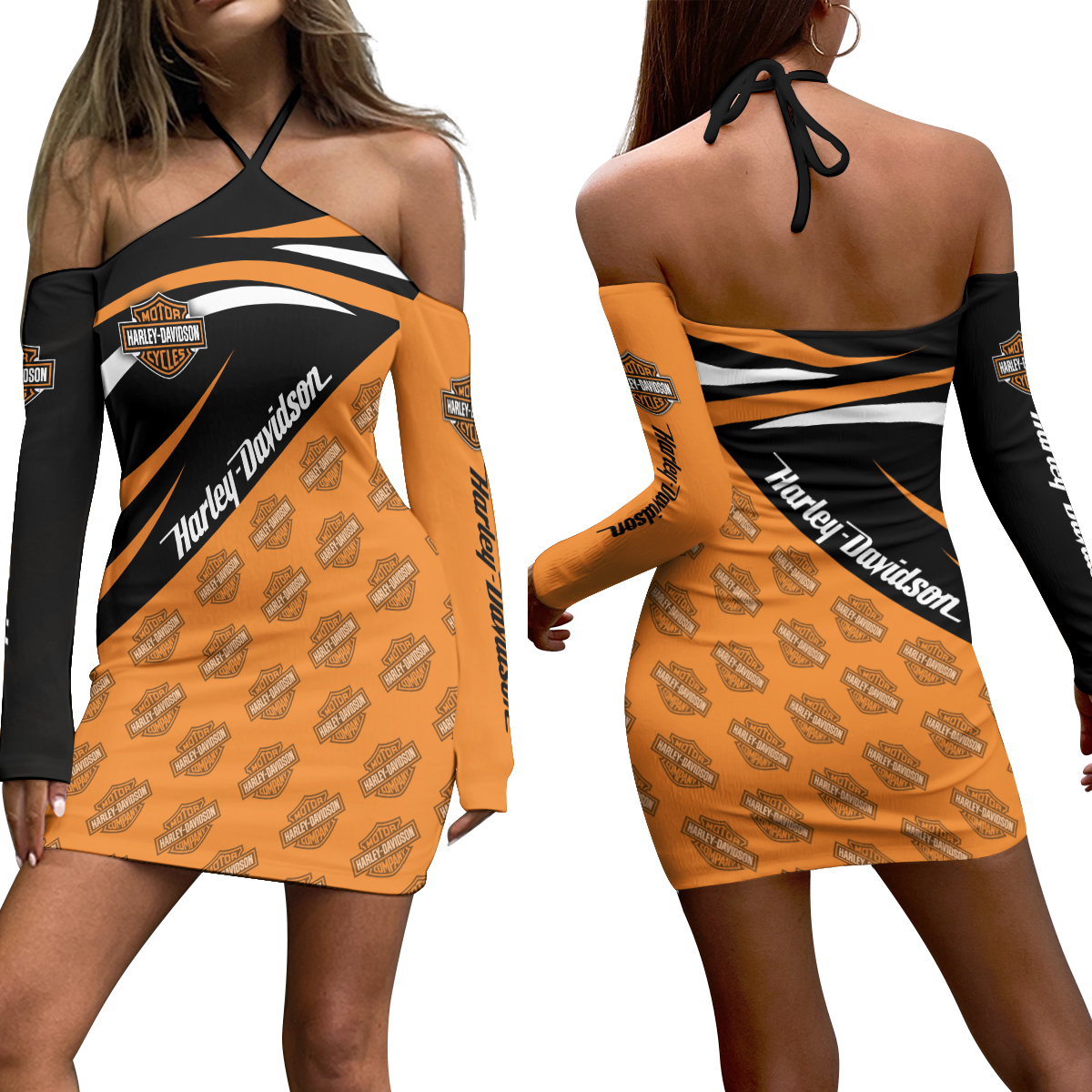 HD Women's Halter Lace-up Dress 09