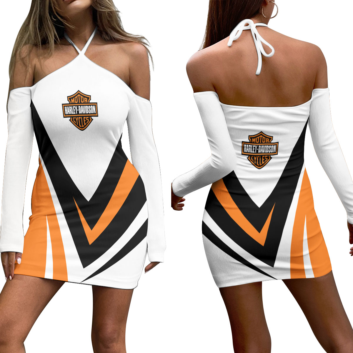 HD Women's Halter Lace-up Dress 17