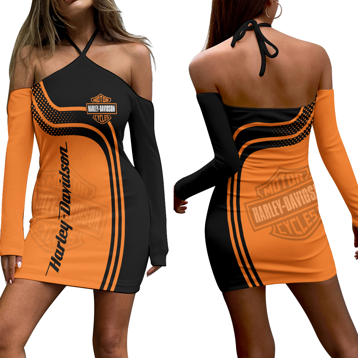 HD Women's Halter Lace-up Dress 24