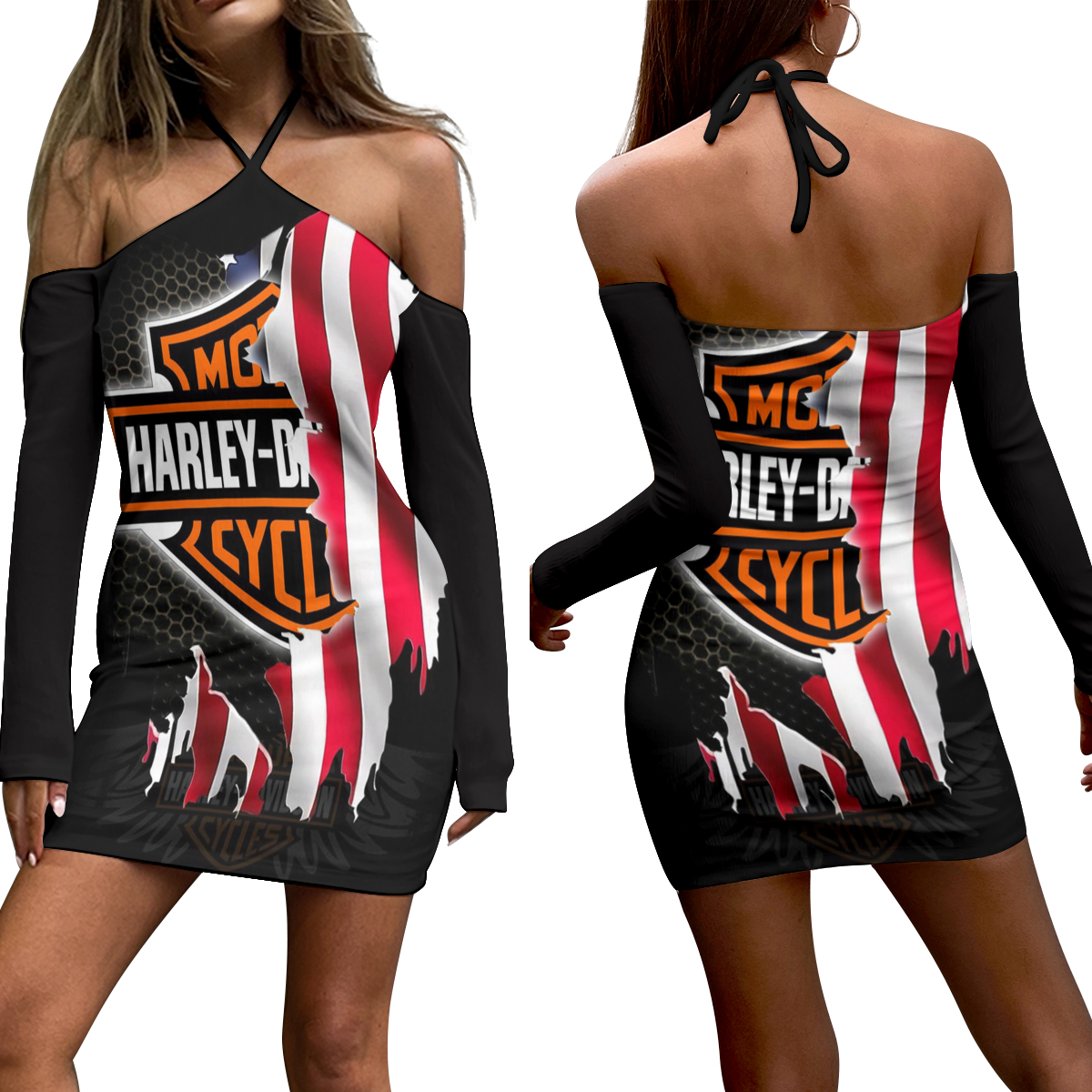 HD Women's Halter Lace-up Dress 41