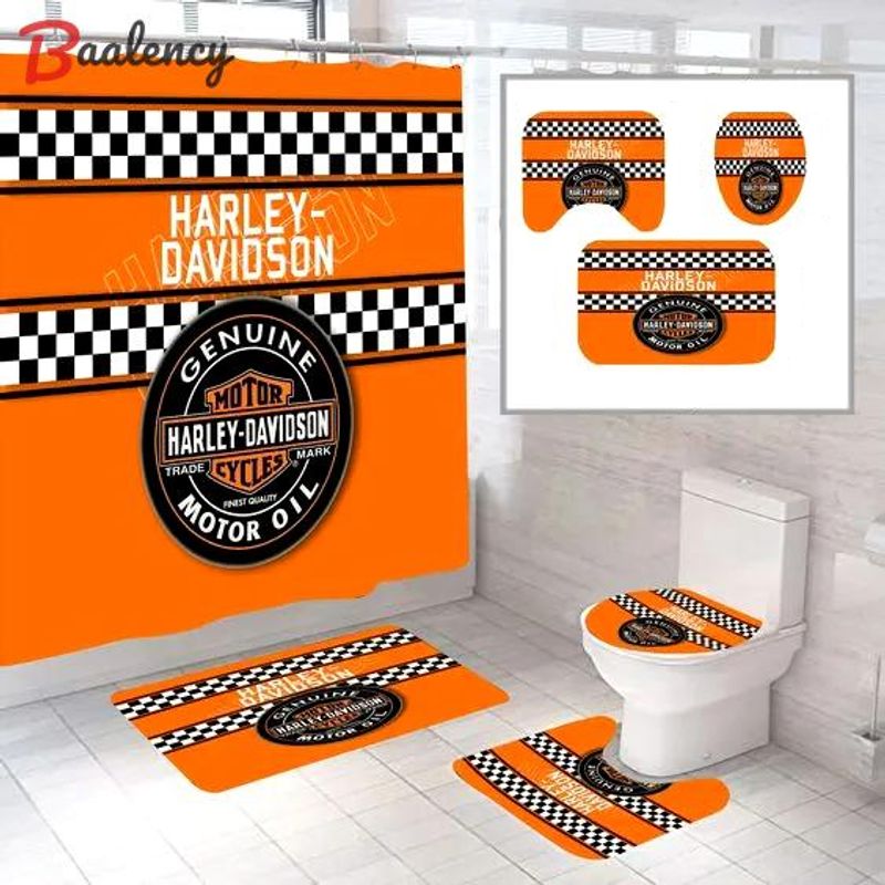 Harley Davidson Motorcycle Bathroom Decor Set NABB364 IboneClothing Print On Demand Store