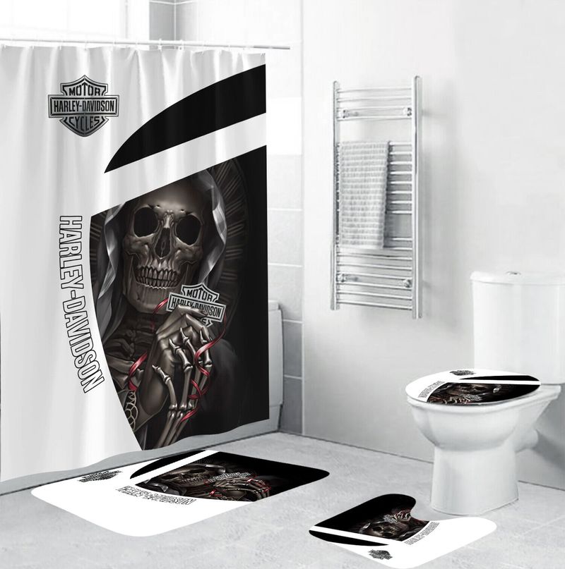 Harley Davidson Motorcycle Bathroom Decor Set NABK326 IboneClothing Print On Demand Store