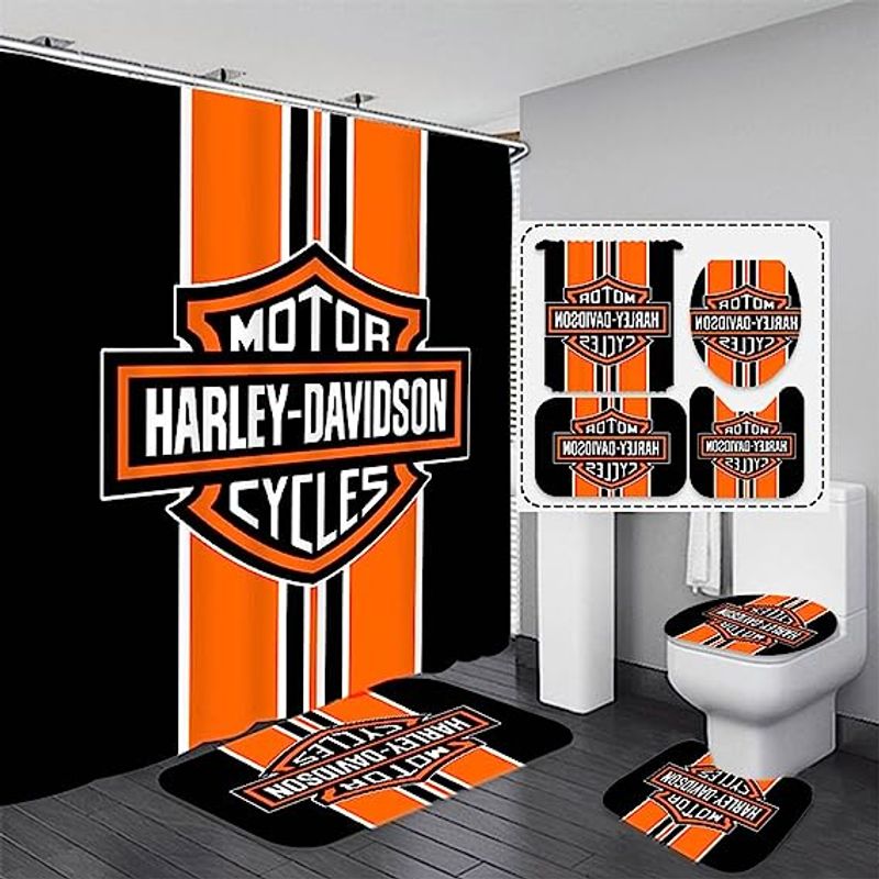 Harley Davidson Motorcycle Bathroom Decor Set NAIA431